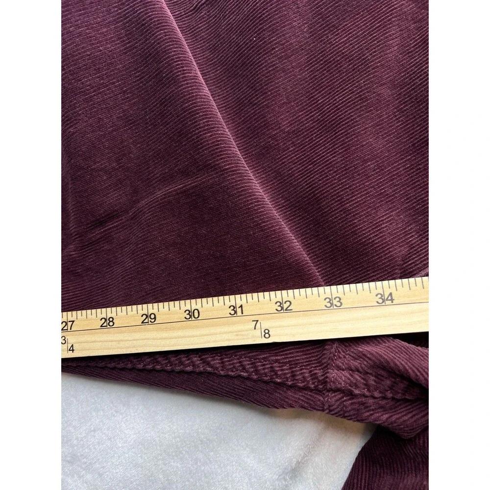 Lacoste Corduroy Jeans Mens 33x34 Slim Fit Button Fly Griotte Cherry Red